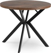 Stół Okrągły Rozkładany LUGO 90-190 cm Dąb Rustykalny/Czarny Loft