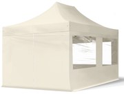 TOOLPORT 3x4,5 m Namiot Ekspresowy, ECONOMY Stal 30mm, ze ścianami bocznymi, okna panoramiczne, kremowy - (59043)