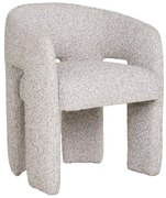 Jasnoszary tapicerowany fotel jadalniany z podłokietnikami Monroe – House Nordic