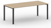 Stół konferencyjny do biura PRIMO INFINITY, 200x90 cm, czarna podstawa, buk
