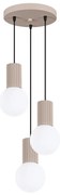 Lampa wisząca HALO 3P taupe ryflowana SOLLUX LIGHTING