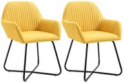 Nowoczesny komplet 2 żółtych tapicerowanych krzeseł B3-D35