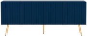 Granatowa lamelowa szafka pod TV glamour E7-B34