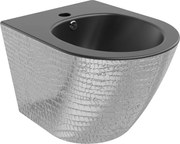 Mexen Lena bidet wiszący, czarna mat/srebrny wzór łuski - 35224872