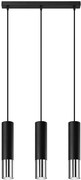 Czarno-chromowana potrójna lampa wisząca tuba T9-L02