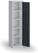 Wąska szafa warsztatowa, 4 półki, 1950 × 505 × 500 mm, grafitowe drzwi