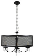 Lampa wisząca BRESSO 4xE14/12W/230V czarna na łańcuchu