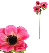 Sztuczna kwiat Sasanka, 3 kwiaty, ciemnoróżowa, 15x 15 x 55 cm