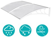 Plastykowy daszek nad drzwi wejściowe, 2 wymiary i kolory-240x90 cm-biały