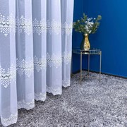 Firana haftowana Claudia elegancka dwa poziome pasy wys. 180 cm