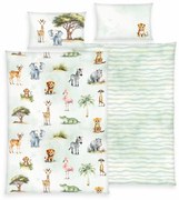 Herding Dziecięca pościel flanelowa do łóżeczka Safari, 100 x 135 cm, 40 x 60 cm, 100 x 135 cm, 40 x 60 cm