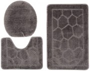 Designerski szary komplet dywaników łazienkowych G9-W31