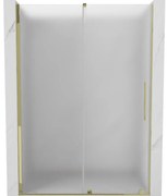 Mexen Velar drzwi prysznicowe rozsuwane 130 cm, szron, złote - 871-130-000-31-50