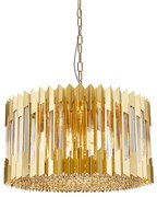 Żyrandol RITZ GOLD 12xE14, kryształowy, glamour, złoty