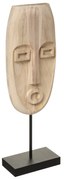 Maska drewniana SAFARI, motyw etniczny, naturalny brąz, wys. 46,5 cm