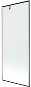 Mexen Next parawan nawannowy 1-skrzydłowy 80 x 150 cm, czarna ramka, różowe złoto - 895-080-000-00-70-60