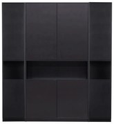 Czarny regał modułowy z litego drewna sosnowego 190x210 cm Finca – WOOOD