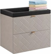 Beżowa szafka pod umywalkę z szufladami 60 cm kaszmir H2-C85