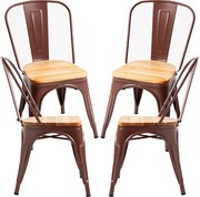 Zestaw 4 Krzese Torix Naturalne Drewno