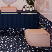 Miska WC wisząca rimless różowa LERA pink z deską wolnoopadającą typu Slim