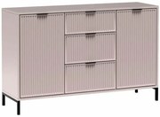 Beżowa komoda z szufladami i lamelowym frontem G2-F44