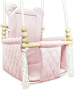 Różowa kubełkowa huśtawka miś dla dziewczynki E8-M81