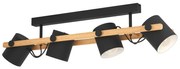 Lampa sufitowa z metalowym kloszem w czarno-naturalnym kolorze 10x19 cm HORNWOOD – EGLO