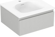 Mexen Rivel szafka łazienkowa 50 cm z umywalką Vela, 1 szuflada, ryflowana , szara mat/biała mat - 91A20-05023-1-BF62-W23M01