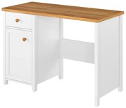 Białe biurko z dębowym blatem Z5-B45