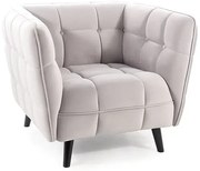 Fotel uszak CASTELLO 1VELVET jasny szary/ wenge SIGNAL