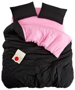 Czarno-różowa pościel jednoosobowa z prześcieradłem/3-częściowa 160x220 cm Classic – Mila Home