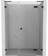 Mexen Lunar L drzwi prysznicowe uchylne prawe 125 cm, transparent, czarne - 834SL-125-050-70-00-P
