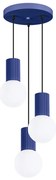 Lampa wisząca HALO 3P ultramaryna ryflowana SOLLUX LIGHTING