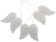 Zestaw ozdób świątecznych Anielskie skrzydła, 3 szt., polyresin