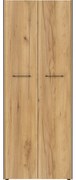 Antracytowo-naturalna szafa w dekorze dębu 75x196x40 cm Podium – Germania