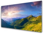 Obraz Akrylowy Góra Łąka Słońce Krajobraz