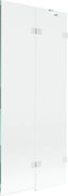Mexen Lunar parawan nawannowy 2-skrzydłowy prawy 80 x 150 cm, transparent, biały - 897-080-100-20-00-P