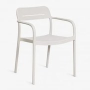 Krzesło Ogrodowe Sztaplowane Z Podłokietnikami Z Polipropylenu Graneli Biały Kamień - Sklum