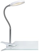 Biała lampa stołowa LED z klipsem Markslöjd Flex