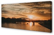 Obraz na płótnie Kraków Most zachód słońca rzeka
