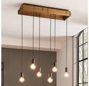 Eglo 43592 - Żyrandol na lince WOOTTON 6xE27/40W/230V