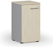 Szafa biurowa niska z drzwiami PRIMO GRAY, 400 x 420 x 740 mm, szary/brzoza