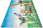 Prostokątny kolorowy dywan dla dzieci ze zwierzętami C8-K22