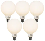 Zestaw 5 ściemnialnych żarówek LED E27 Opal G125 5W 450 lm 3000K