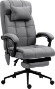 Vinsetto Ergonomiczny fotel biurowy z funkcją masażu regulowany Regulowane siedzisko Regulowany podnóżek Szary | Aosom PL