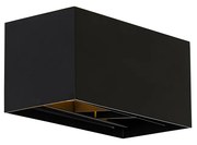 Nowoczesna lampa ścienna czarna prostokątna 2-światłowa - Edwin