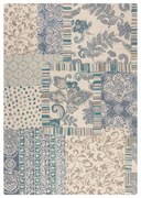 Niebiesko-beżowy wełniany dywan tkany ręcznie 120x170 cm Eloise Patchwork – Flair Rugs