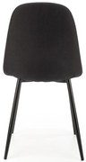 Krzesło czarne tapicerowane, tkaniną, na czarnych nogach K449