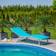 Łóżko plażowe Summer 5-pozycyjne turkus PATIO