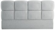 Zagłówek łóżka 160 cm - Fakturowana tkanina - Jasnoszary - DAMADO od Pascal Morabito